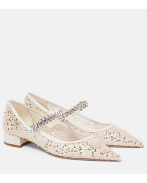Jimmy Choo Bing Embellished Court Shoes - White
