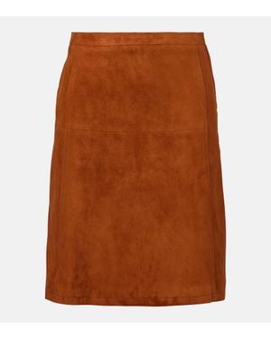 Versace Suede Midi Skirt - Brown