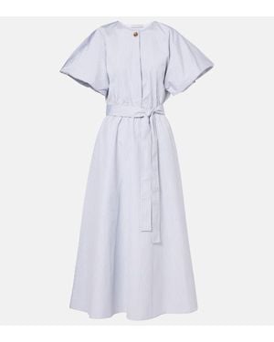 Altuzarra Paulina Striped Cotton Midi Dress - White