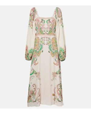 Etro Printed Midi Dress - Natural