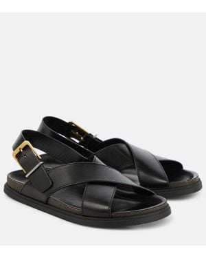 The Row Sandalen Buckle Aus Leder - Schwarz