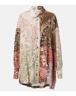 The Attico Camisa Bandana De Muselina Oversized - Multicolor