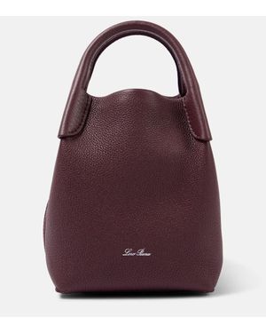 Loro Piana Bale Mini Leather Shoulder Bag - Purple