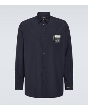 Undercover Logo Cotton-Blend Shirt - Blue