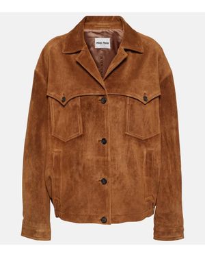 Miu Miu Jacke aus Veloursleder - Braun