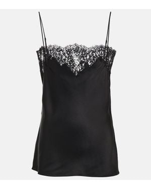 Stella McCartney Satin And Lace Tank Top - Black