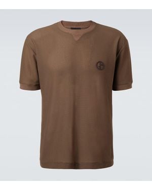 Giorgio Armani T-Shirt Con Logo - Marrone