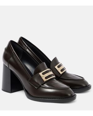 Victoria Beckham B Buckle Leather Loafer Pumps - Black