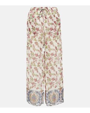 Etro Printed High-Rise Trousers - Natural