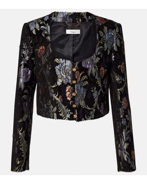 Chloé Cropped Embroidered Jacket - Black