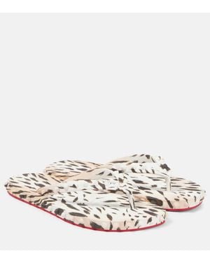 Christian Louboutin Super Loubi Rubber Flip Flop - White
