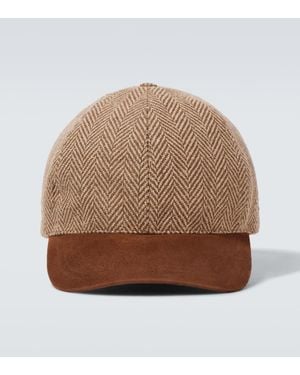 Ralph Lauren Herringbone Wool Baseball Cap - Brown