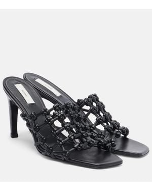 TOTEME Woven Leather Sandals - Black