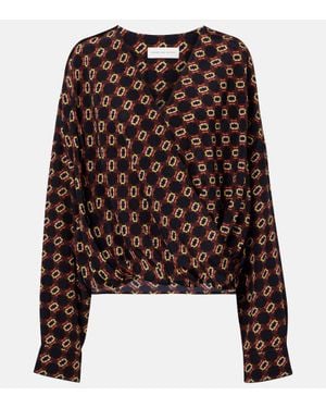 Dries Van Noten Bedruckte Bluse Aus Seide - Schwarz