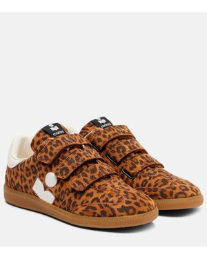 Isabel Marant Bedruckte Sneakers Beth Aus Veloursleder - Braun
