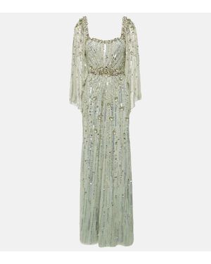 Jenny Packham Abito Bright Star con pailettes - Verde