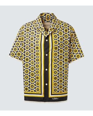 Valentino Bulles Royales Cotton Poplin Bowling Shirt - Metallic