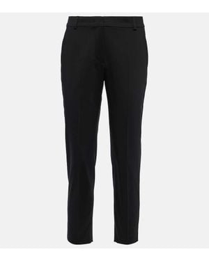 Max Mara Schmale Cropped-Hose Lince Aus Baumwolle - Schwarz