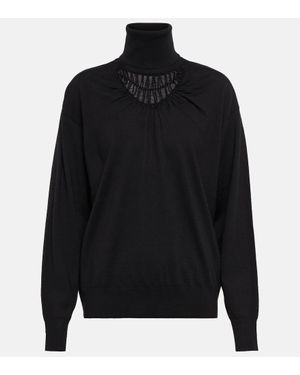 Dries Van Noten Rollkragenpullover Aus Wolle - Schwarz