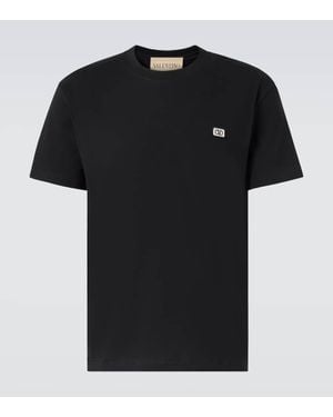 Valentino T-Shirt Vlogo Aus Baumwolle - Schwarz