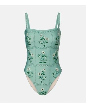 Agua Bendita Durazno Ceiba Floral Swimsuit - Green
