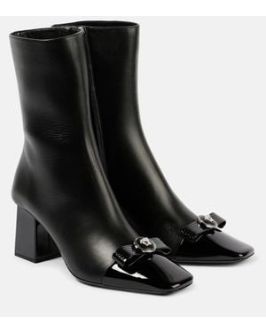 Versace Ankle Boots Gianni Ribbon 70 Aus Leder - Schwarz