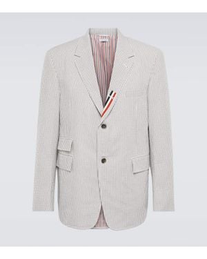 Thom Browne Blazer Tricolor Aus Baumwolle - Weiß