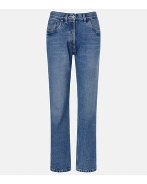 Prada Jeans Rectos De Tiro Bajo - Azul