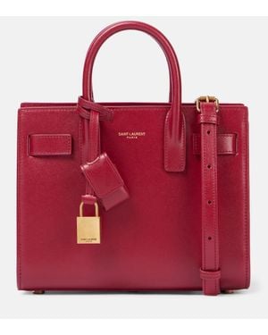 Saint Laurent Bolso Sac De Jour Nano De Piel - Rojo