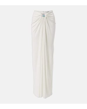 Christopher Esber Duo Bezel Embellished Jersey Maxi Skirt - White