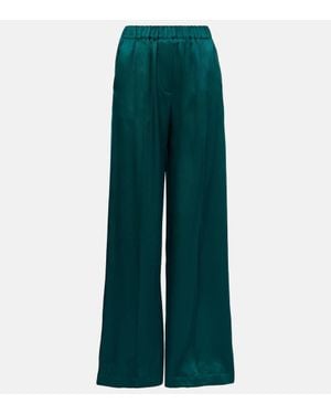 Loewe Silk Satin Pajama Pants - Green