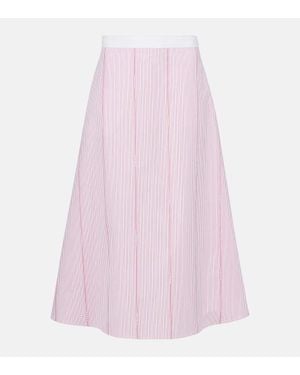 Gucci Falda Midi De Algodon En Fil Coupe - Rosa