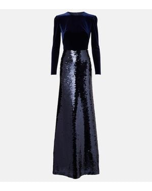 Monique Lhuillier Abito Lungo - Blu