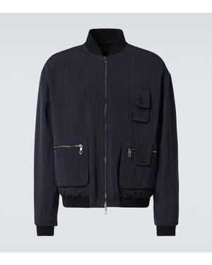 Giorgio Armani Bomberjacke Aus Twill - Blau