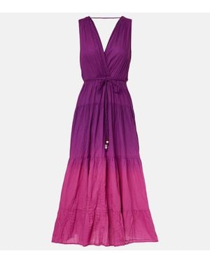 Velvet Marilyn Cotton Voile Midi Dress - Purple