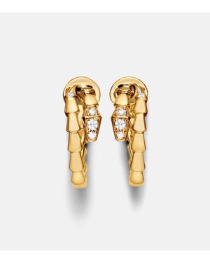 BVLGARI Pendientes De Aro Serpenti Viper De Oro De 18 Ct Con Diamantes - Metálico