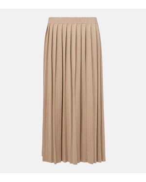 Lisa Yang Minda Cotton And Cashmere Midi Skirt - Natural