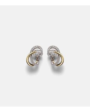 YEPREM Ohrringe Golden Strada Aus 18Kt Gelb- Und Weissgold Mit Diamanten - Weiß