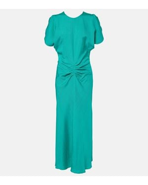 Victoria Beckham Gathered Midi Dress - Green