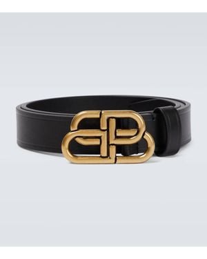 Balenciaga Bb Leather Belt - Black