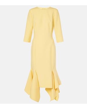 Oscar de la Renta Wool-blend Midi Dress - Yellow