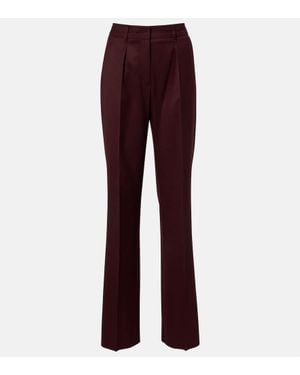 Max Mara High-Rise-Hose Aus Schurwolle - Lila