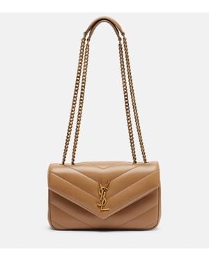 Saint Laurent Lou Lou Small Leather Shoulder Bag - Brown
