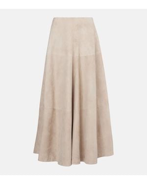 Altuzarra Maxirock Varda Aus Veloursleder - Natur