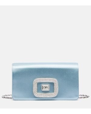 Roger Vivier Clutch Mit Kristallen - Blau