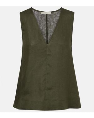 Asceno Manta Linen Top - Green