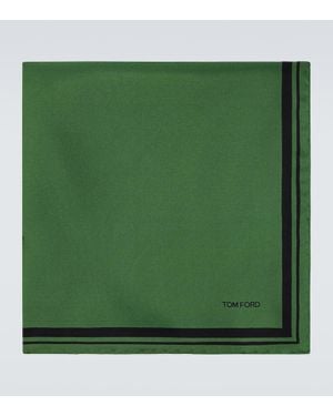 Tom Ford Bedrucktes Einstecktuch Aus Seiden-Twill - Grün