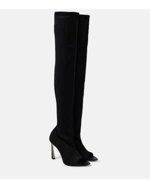 Victoria Beckham Overknee-Stiefel Peep Toe - Schwarz
