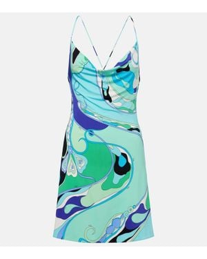 Emilio Pucci Orchidee Minidress - Blue