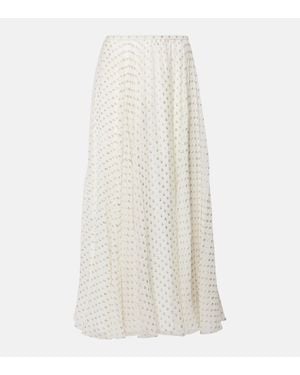 Chloé Jacquard Silk-blend Maxi Skirt - White